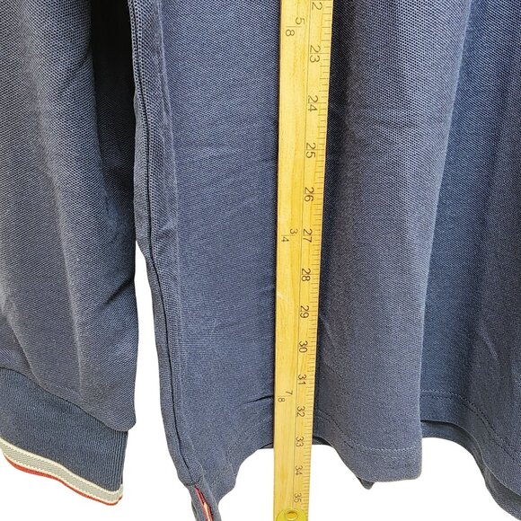 Veboon Mens Size 2XL Long Sleeve Polo Shirt Dynamic Flex Navy Blue - Picture 5 of 7